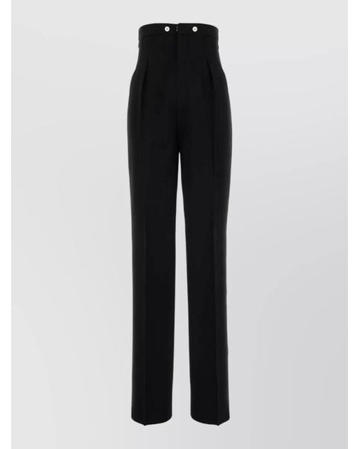 Maison Margiela Black Wool High-Rise Trousers