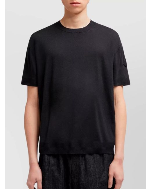 Moncler Blue Silk Knit T-Shirt for men