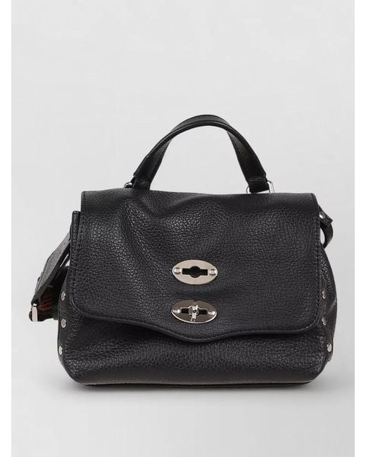 Zanellato Black Shoulder Bag Calf Leather Multistrap Design