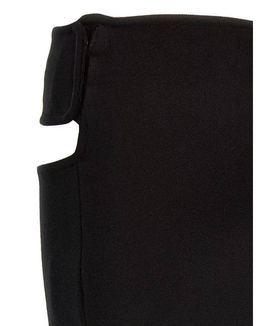 Courreges Black 'Loop Milano' Skirt With Asymmetric Hem