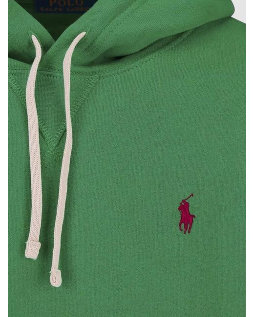 Polo Ralph Lauren Green Hooded Sweatshirt Casual Style Front Pocket for men