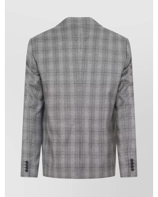 Céline Gray Cashmere Wool Checked Blazer for men