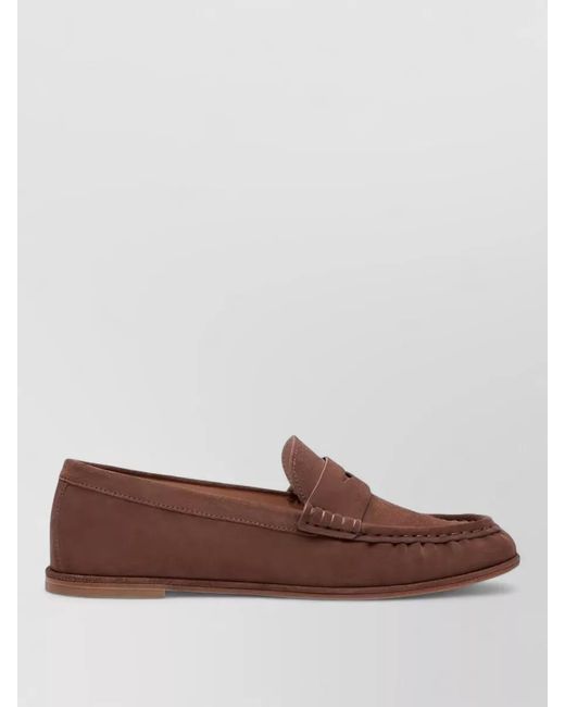 Stuart Weitzman Brown Silk Loafers