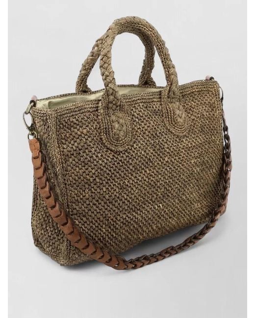 IBELIV Brown Crossbody Bag Braided Handles Detachable Strap