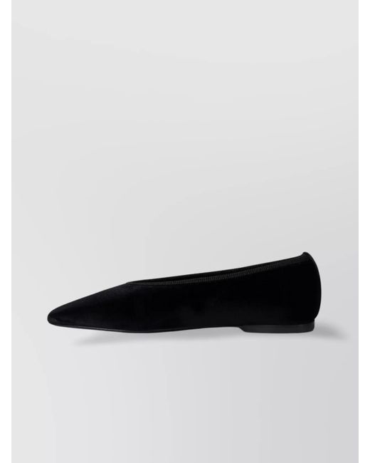 Totême Black Velvet Ballerina Shoes