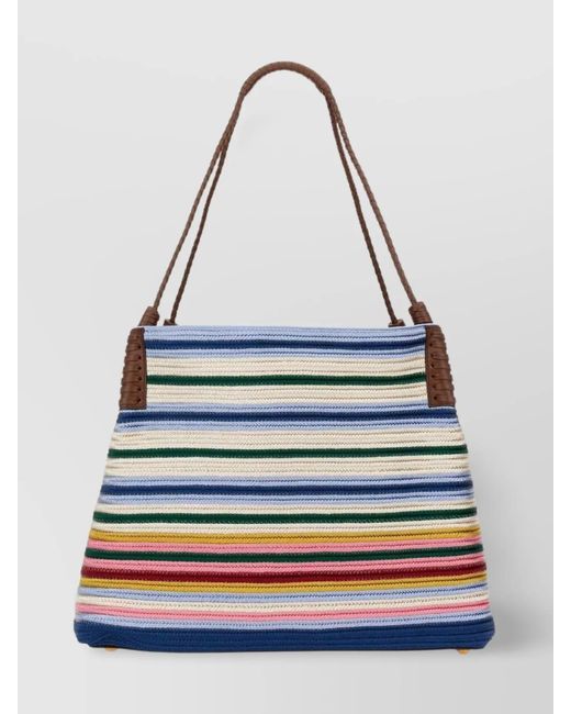 Etro Blue Medium Viscose Tote Bag