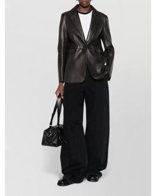 P.A.R.O.S.H. Black Leather Blazer