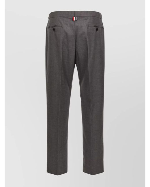 Thom Browne Gray Wool Straight-Leg Trousers for men