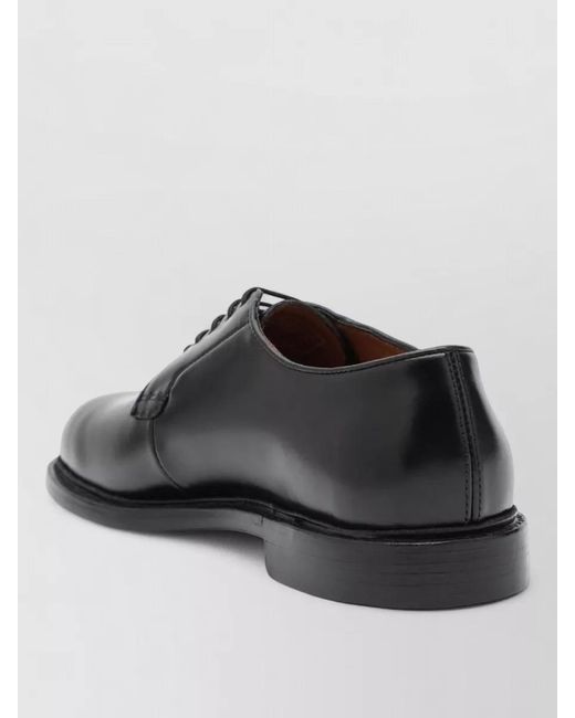 Sebago Black Leather Lace Up Shoes Round Toe for men
