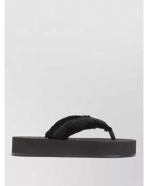 Balenciaga Black Cushy Platform Thong Sandals Open Toe