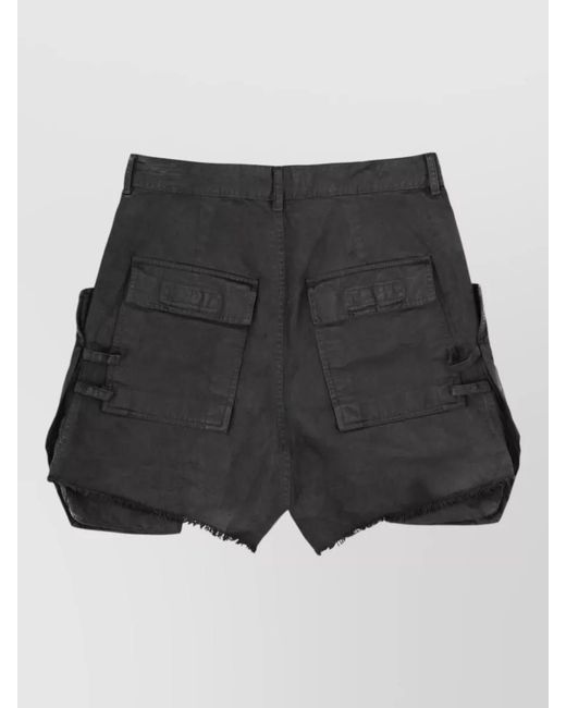 Rick Owens Black Denim Stefan Cargo Shorts for men