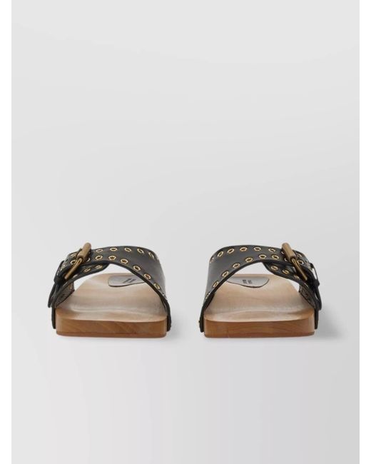 Isabel Marant Brown Leather Clogs