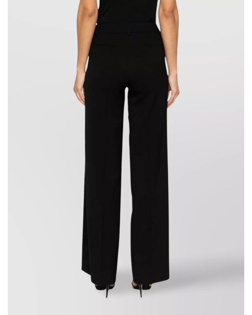 P.A.R.O.S.H. Black Straight Leg Wool Blend Trousers