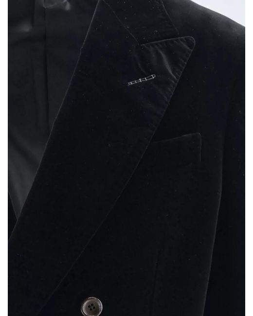 Tom Ford Blue Velvet Blazer Double Breasted Peak Lapel for men