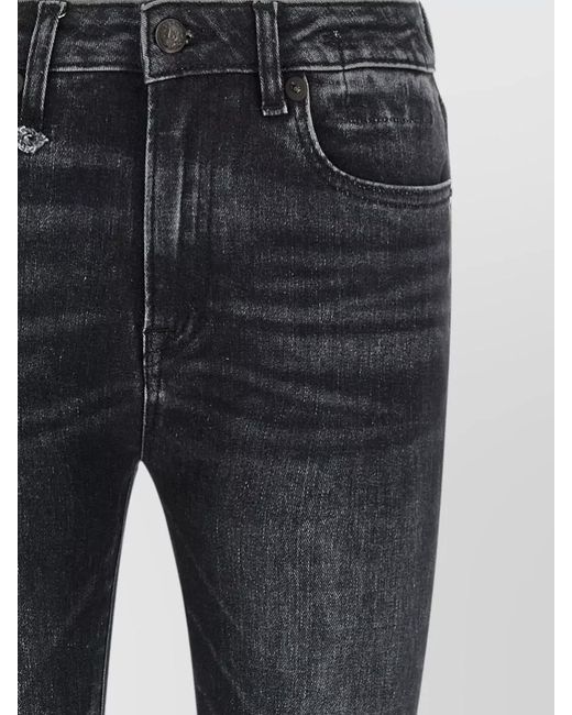 R13 Gray Alison Jeans Belt Loops Faded Effect