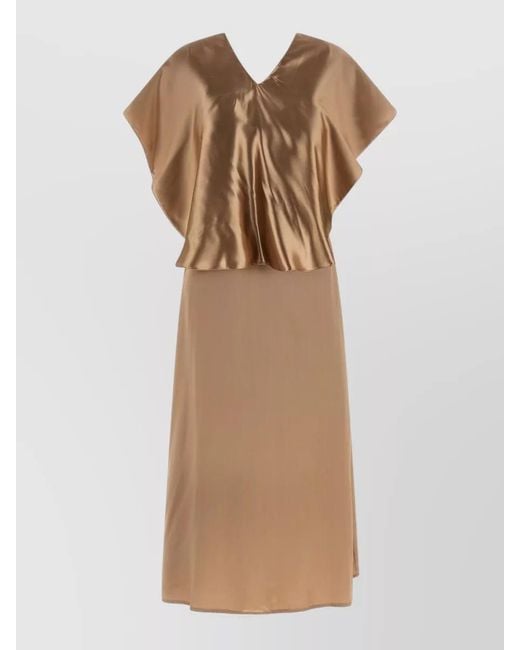 Fabiana Filippi Natural Cape Midi Dress