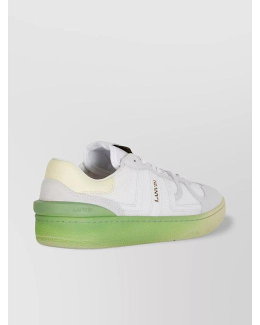 Lanvin Green Mesh And Suede Low-Top Sneakers