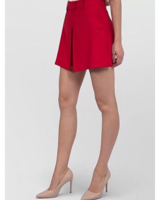 SIMONA CORSELLINI Red Pleated Mini Skirt
