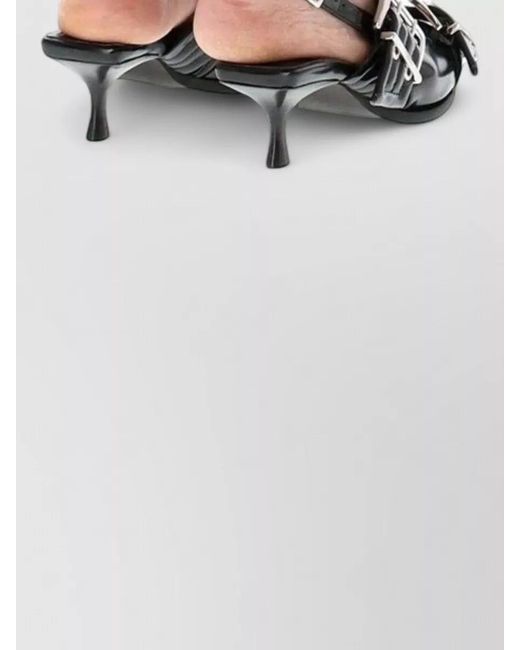 Ganni Black Satin Belted Mini Dress