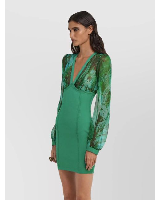 Roberto Cavalli Green Mini Dress