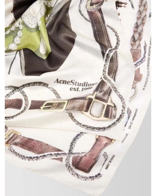 Acne Metallic Lightweight Square Scarf Fashion Statement Artwork