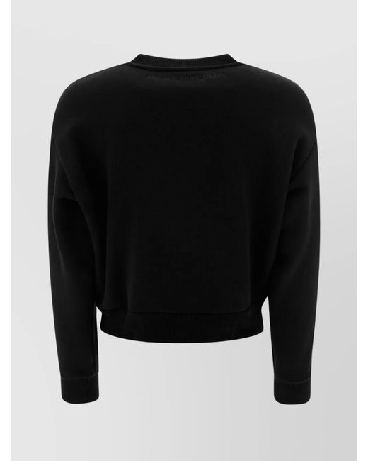 McQueen Black Cotton Cutout Sweatshirt