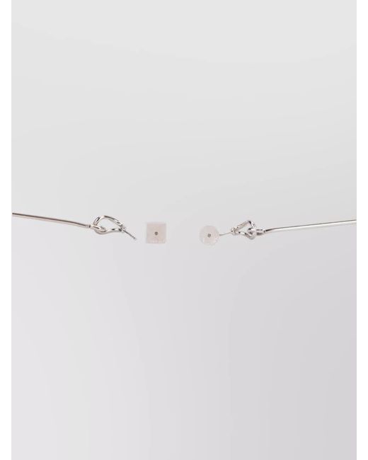 Jacquemus White Wood And Brass Hoop Earrings