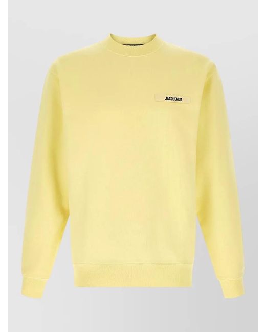 Jacquemus Yellow Cotton Relaxed-Fit Crew-Neck Sweatshirt for men
