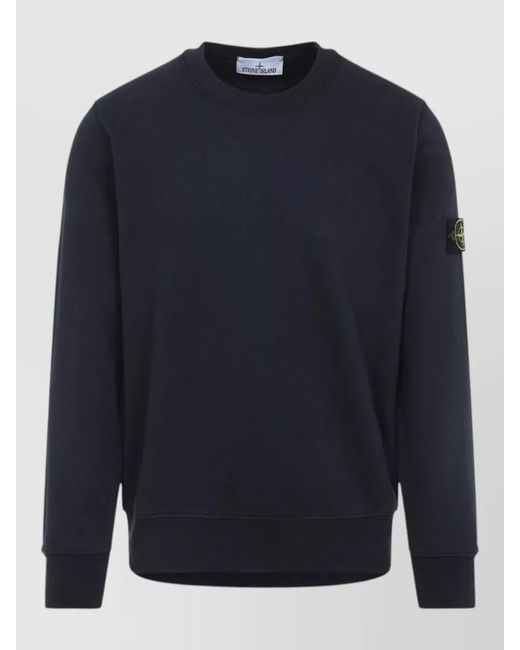 Stone Island Blue Cotton Crewneck Sweatshirt for men