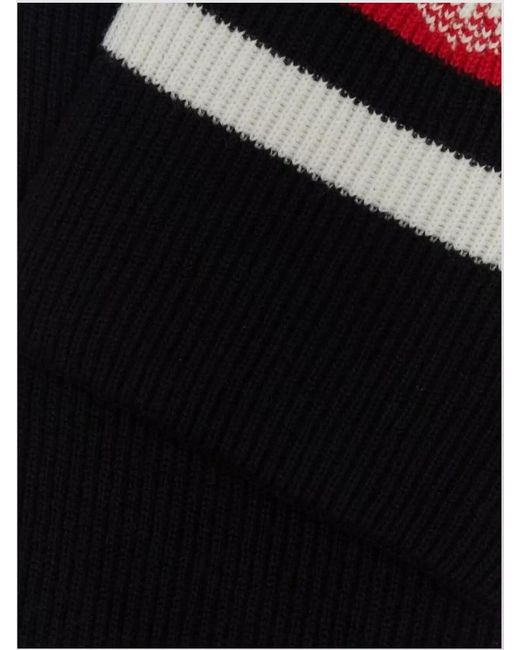 Prada Black Striped Ribbed Cashmere Scarf for men