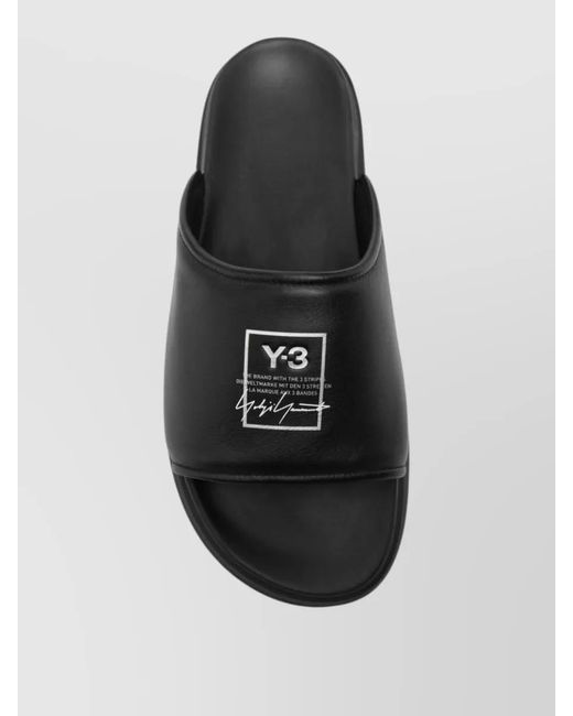 Y-3 Gray Rubber Sole Flat Slides Open Toe for men
