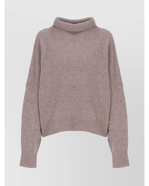 Loulou de Saison Multicolor Wool Cashmere Ribbed Turtleneck Jumper