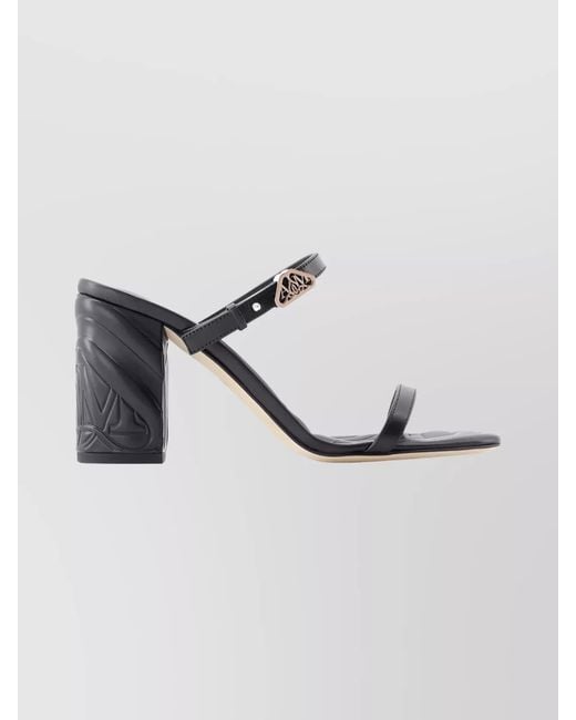 McQueen Metallic Leather Seal Heeled Sandals