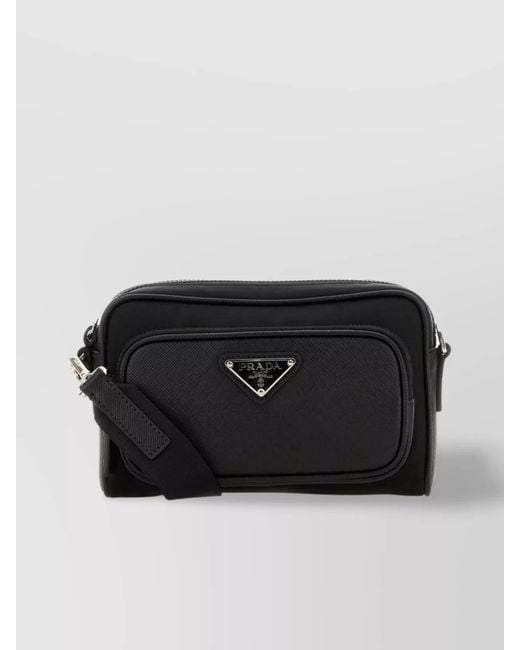 Prada Black Recycled Polyamide Messenger Bag for men