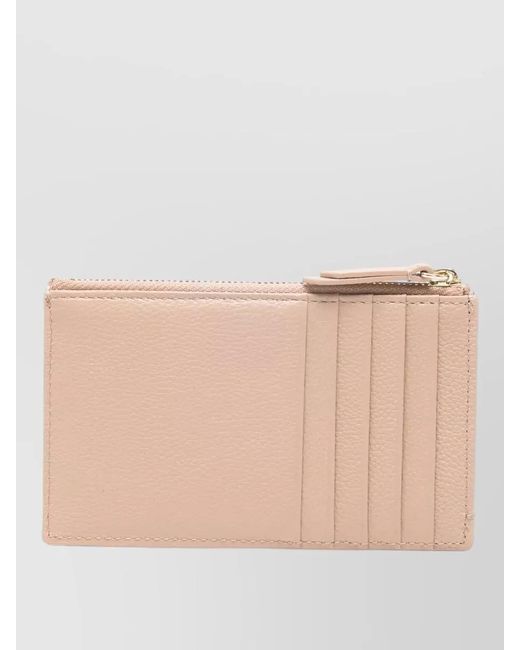 Emporio Armani Natural Leather Zip Cardholder