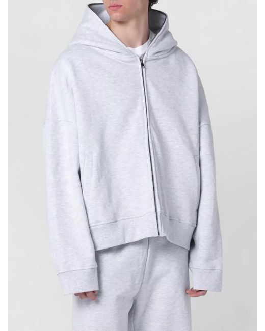 Entire studios White Cotton Zip Up Hoodie for men