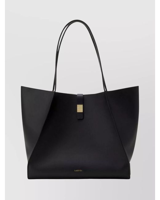 Lanvin Black Cabas Leather Tote Bag