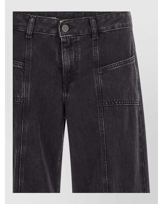 DIESEL Black Denim Wide-Leg Trousers