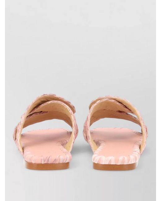Castaner Pink Raffia Sandals