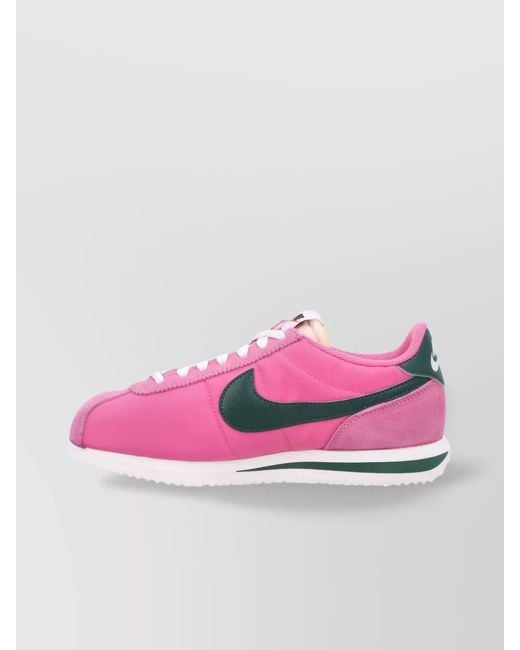 Nike Pink Textile And Suede Low-Top Sneakers