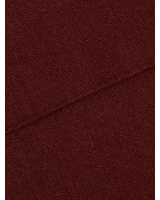 Gucci Red Frayed Edges Wool Blend Scarf