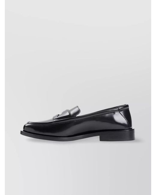 The Attico Black Calf Leather Penny Loafers