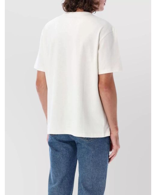 A.P.C. White Cotton Boxy Logo-Print Crew-Neck T-Shirt for men