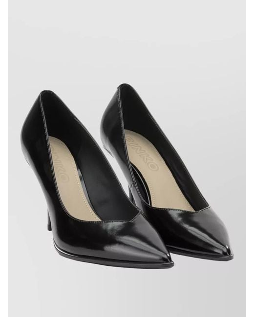 Pinko Black Glossy Pointed Toe Stilettos High Heels