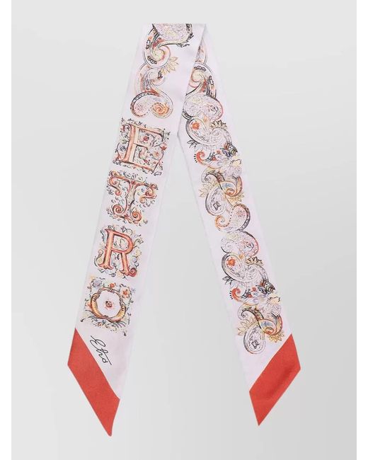 Etro White Silk Paisley-Print Bandeau Scarf