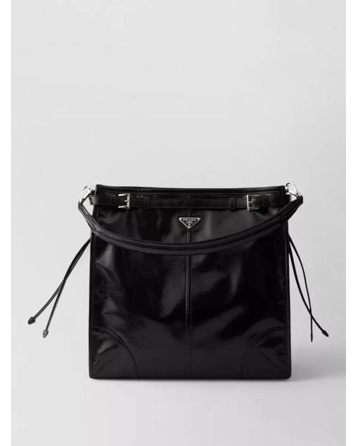 Prada Black Shoulder Bag Top Handle Smooth Finish for men