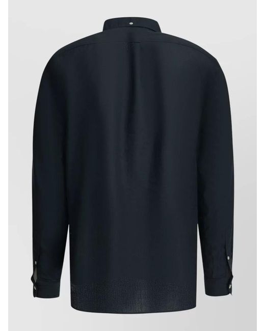 Beams Plus Blue Linen Casual Shirt for men