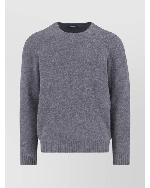 Drumohr Gray Cashmere Crewneck Jumper for men