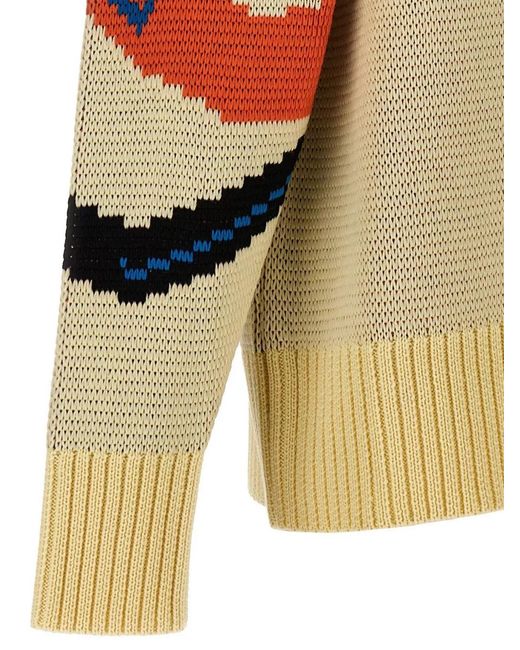Bluemarble Blue Virgin Wool Jacquard Jumper for men