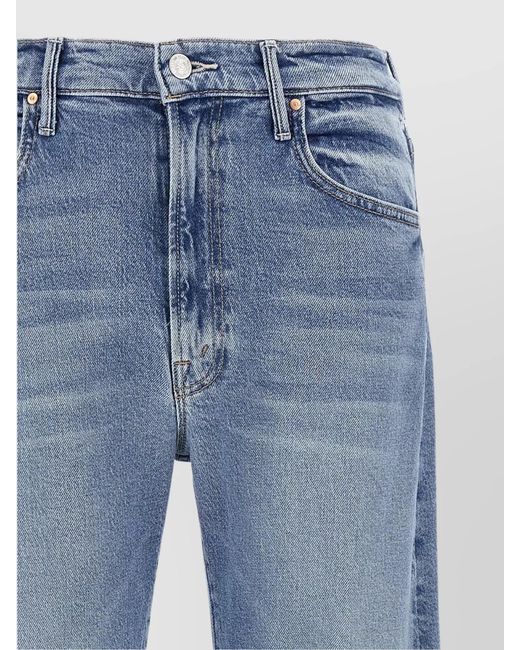 Mother Blue Denim Wide-Leg Trousers